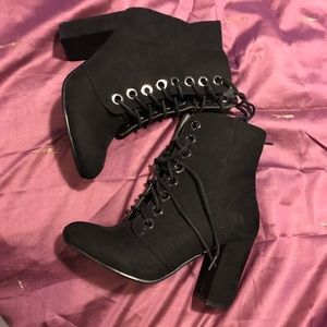 JustFab Lace Up Booties